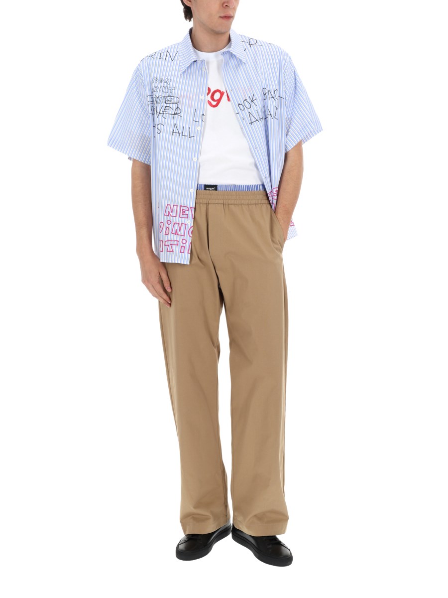 PANTALONE IN COTONE CON DOPPIO ELASTICO