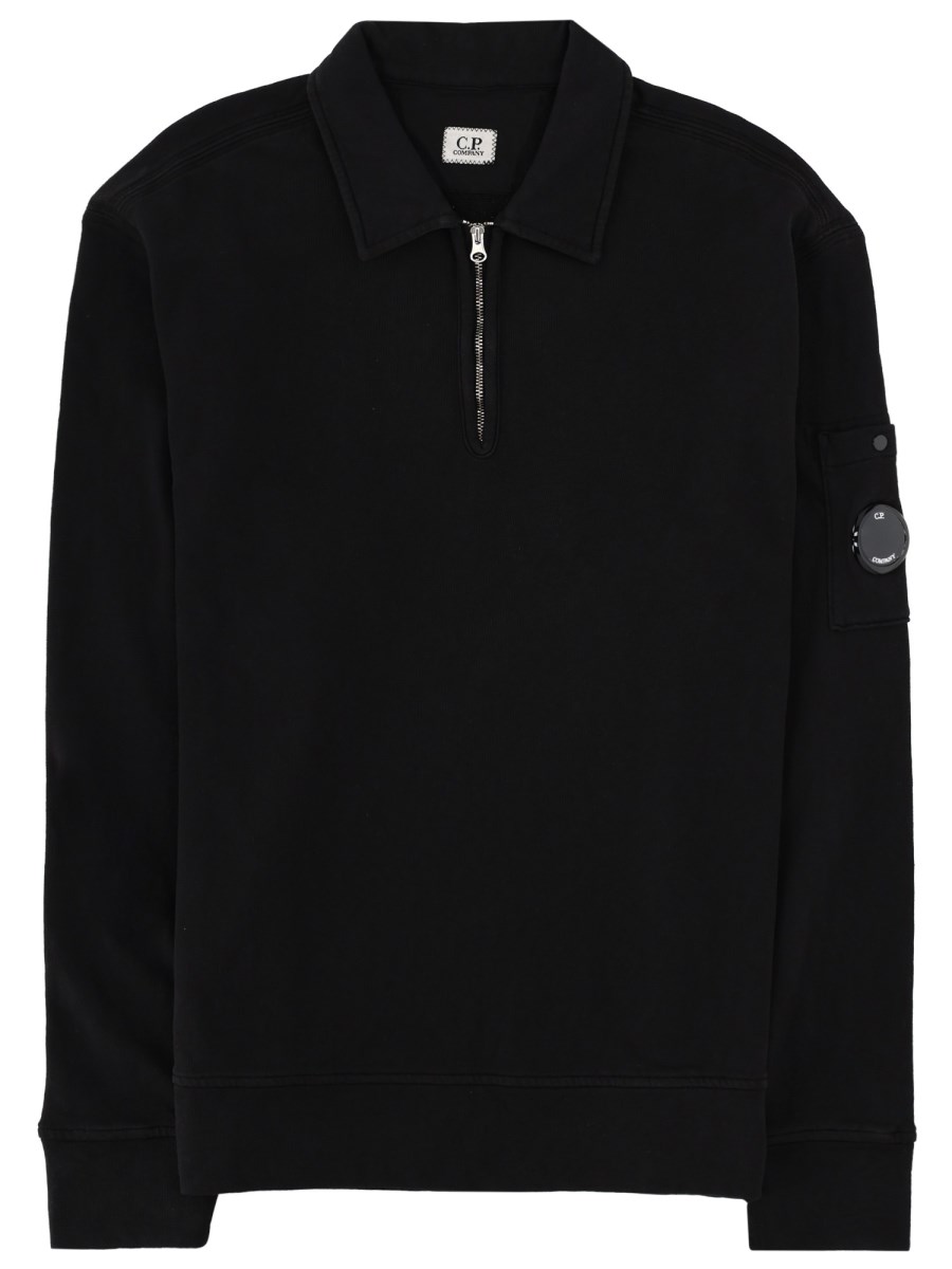 FELPA CON COLLETTO POLO E ZIP