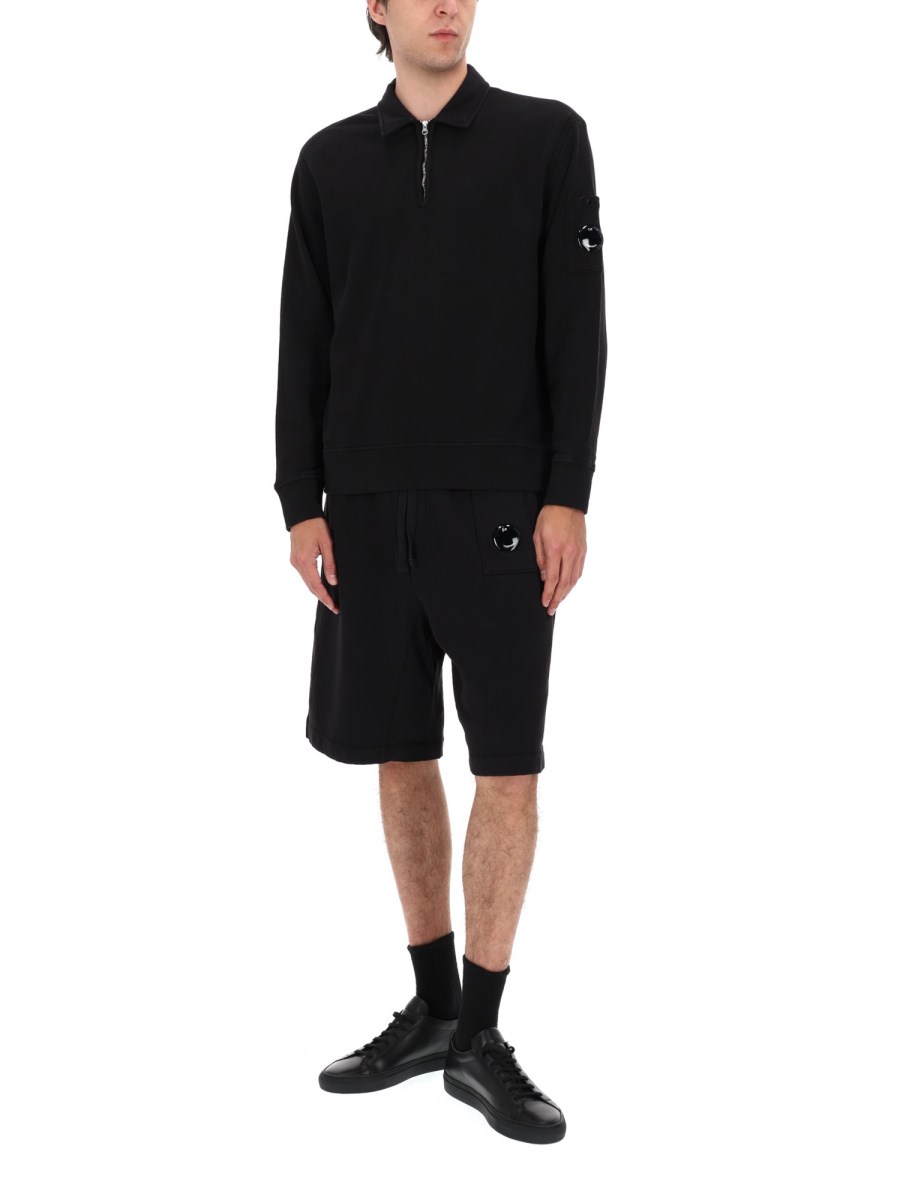 FELPA CON COLLETTO POLO E ZIP
