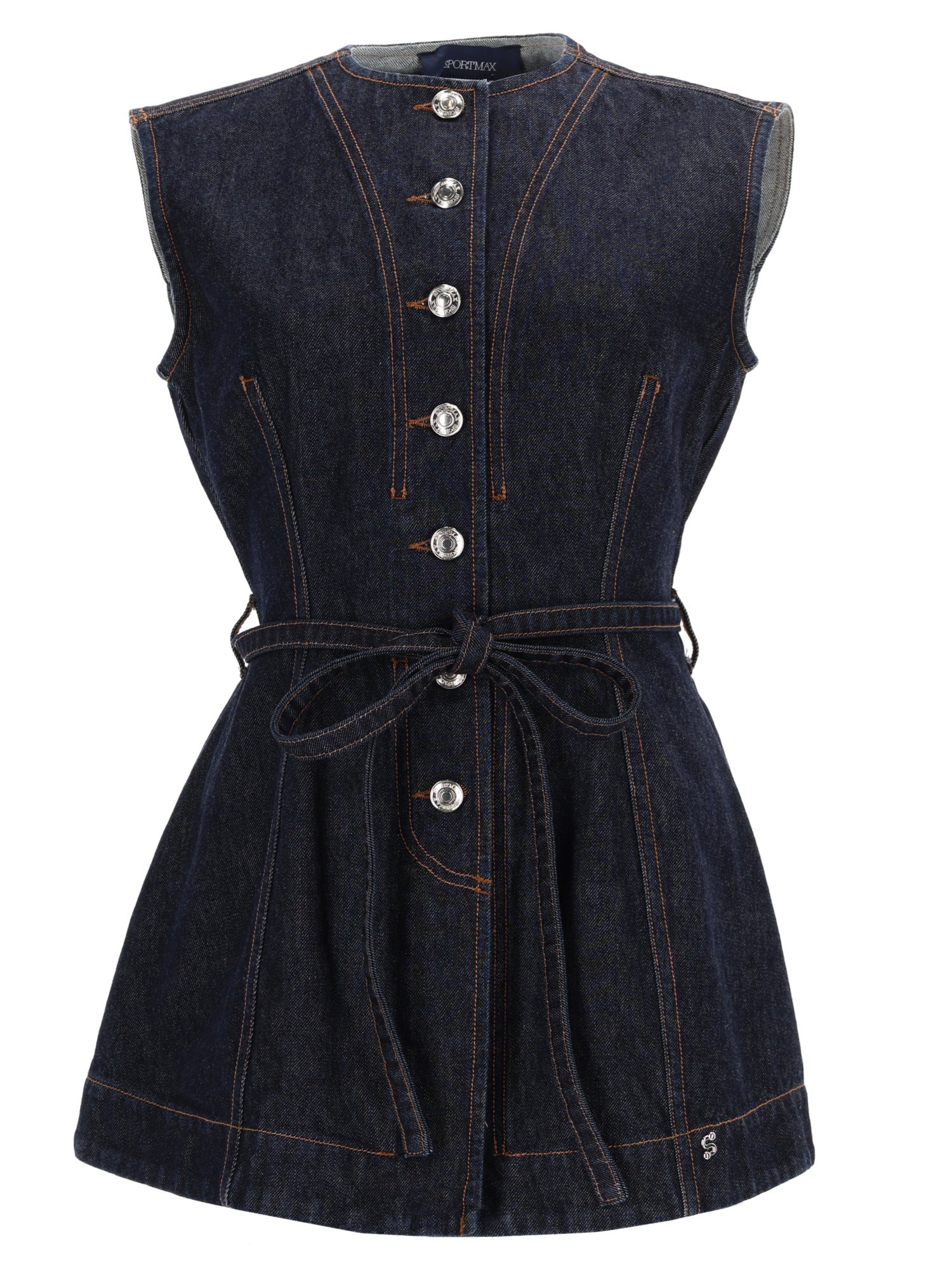 sportmax denim sleeveless top
