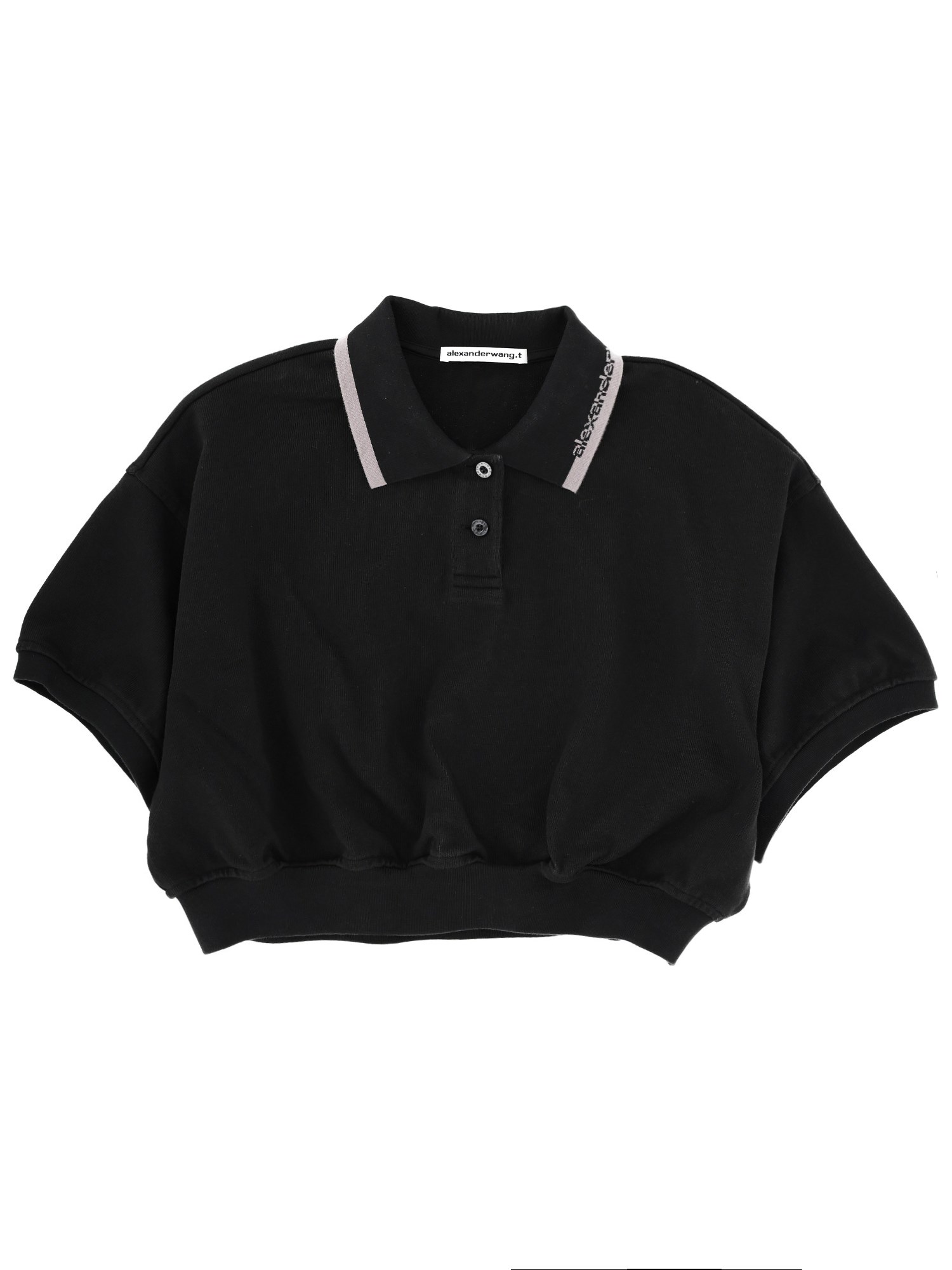 Alexander Wang T Alexanderwang. T Cotton Polo. In Black