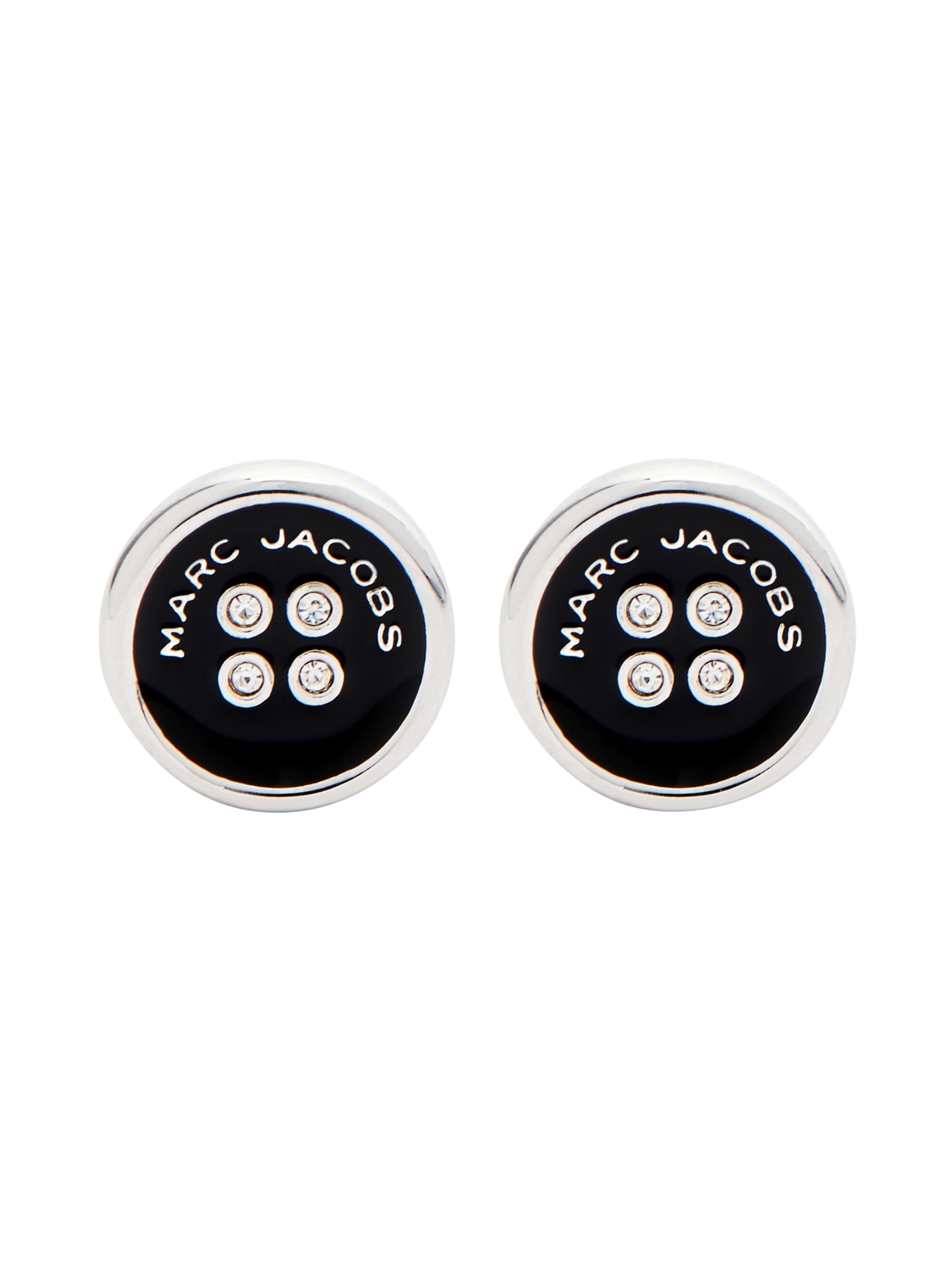Marc Jacobs The Button Stud Earrings In Black