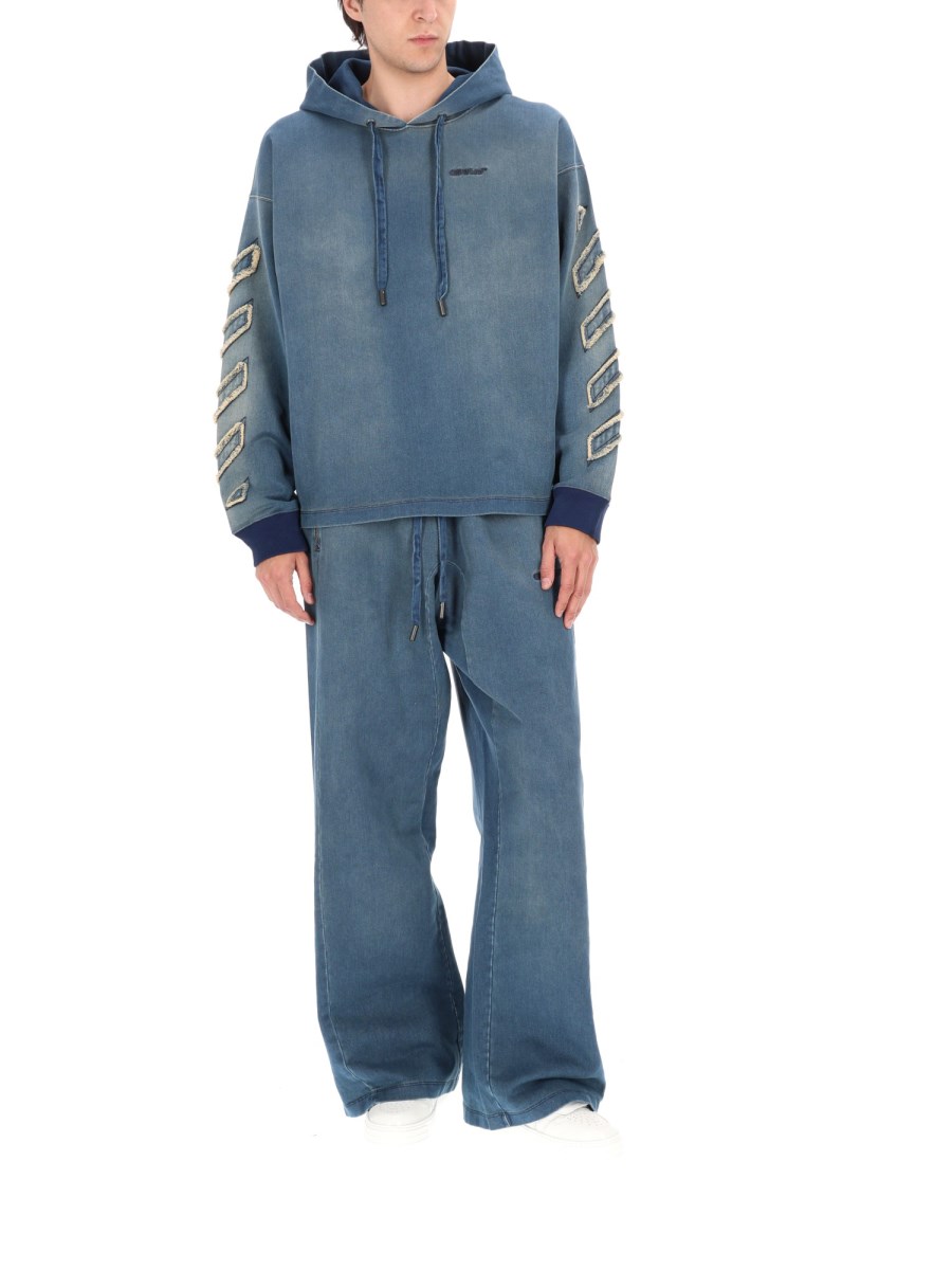 FELPA IN DENIM CON DETTAGLI DIAG