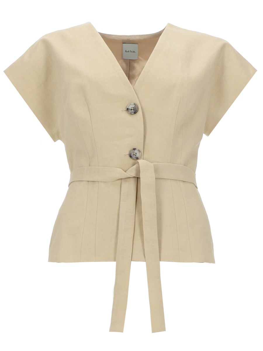 TOP IN LINO CON CINTURA