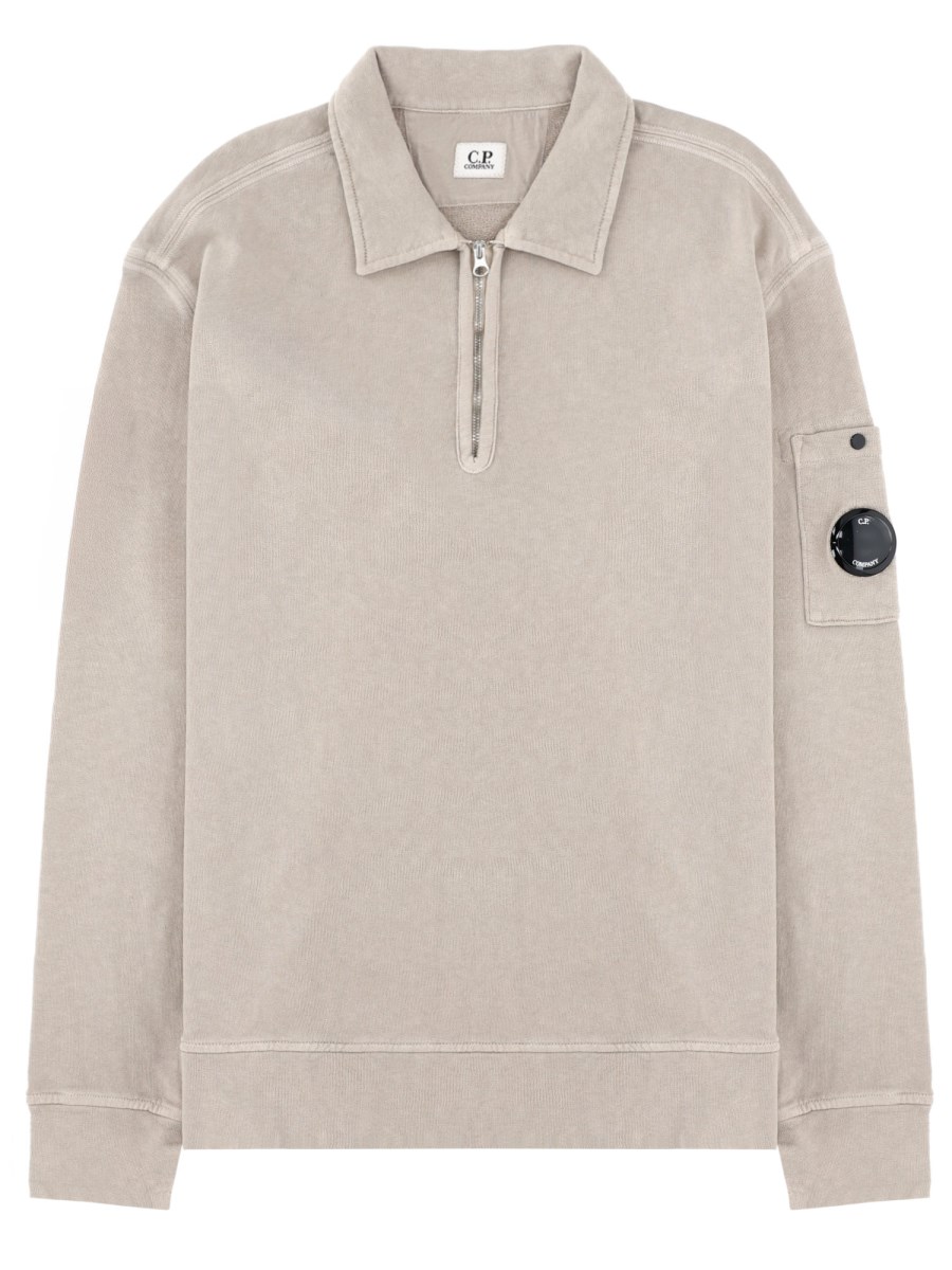 FELPA CON COLLETTO POLO E ZIP