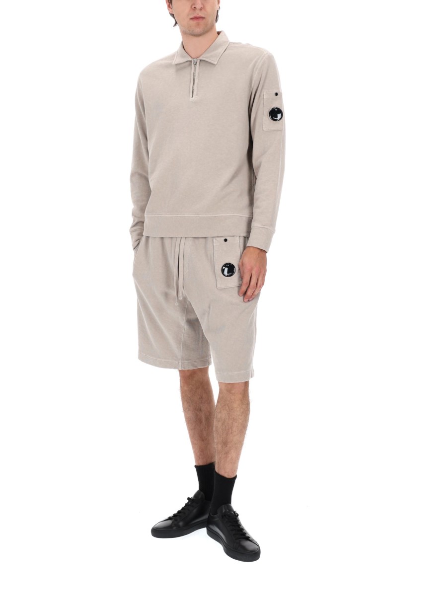 FELPA CON COLLETTO POLO E ZIP