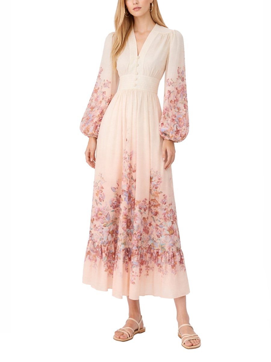 ABITO LUNGO CON SCOLLO A V