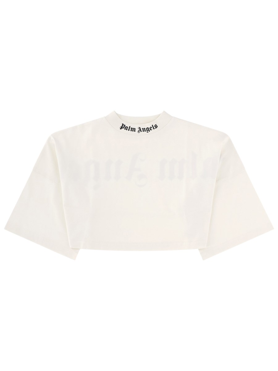 T-SHIRT CROP CON LOGO