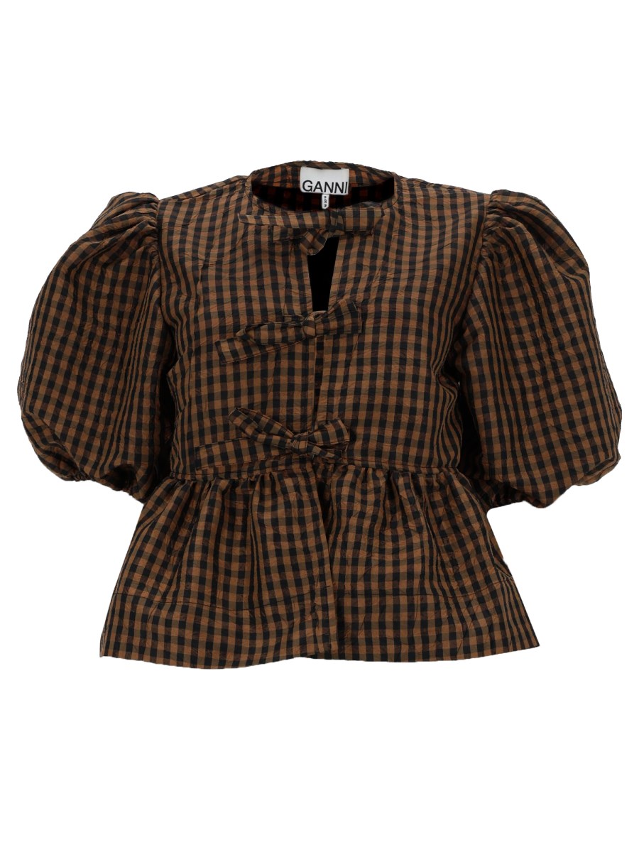 BLUSA PEPLUM IN TAFFETÀ