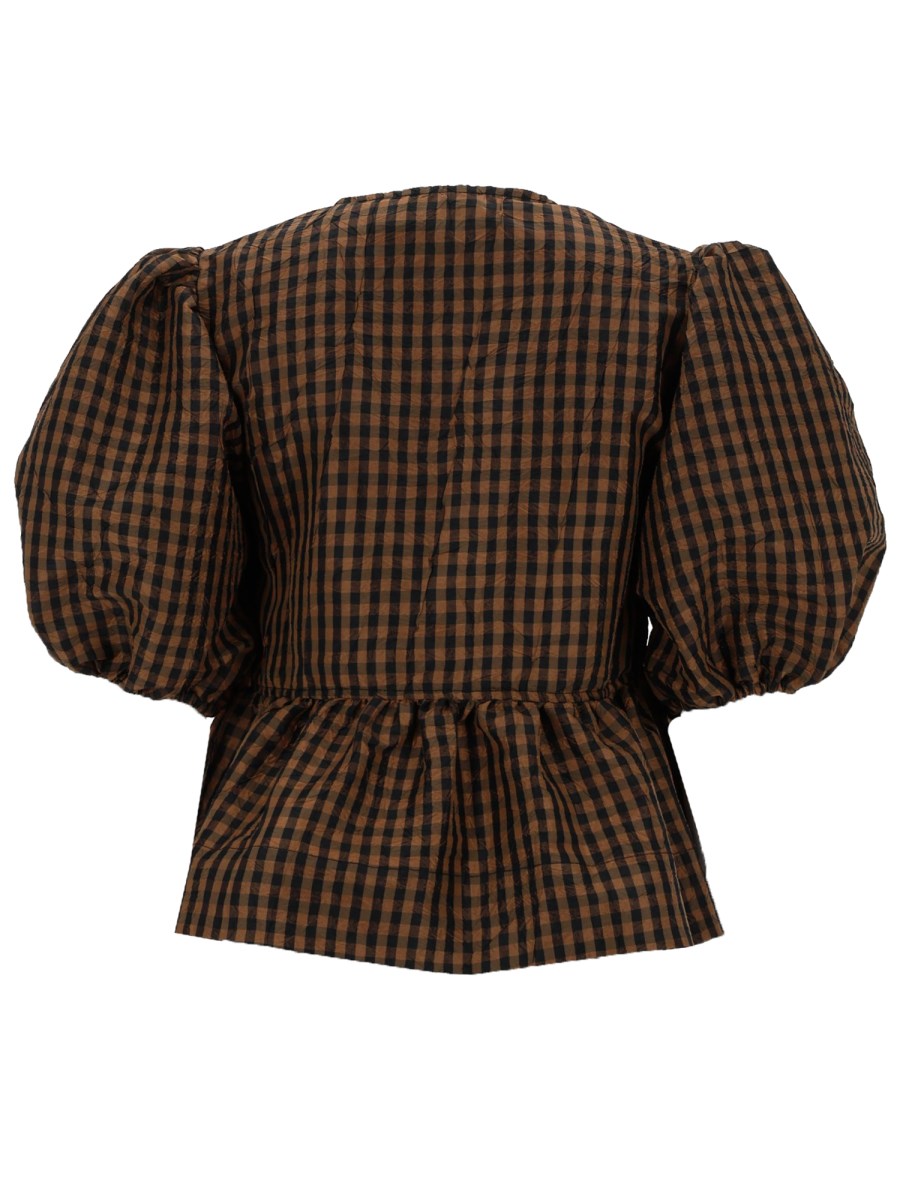 BLUSA PEPLUM IN TAFFETÀ