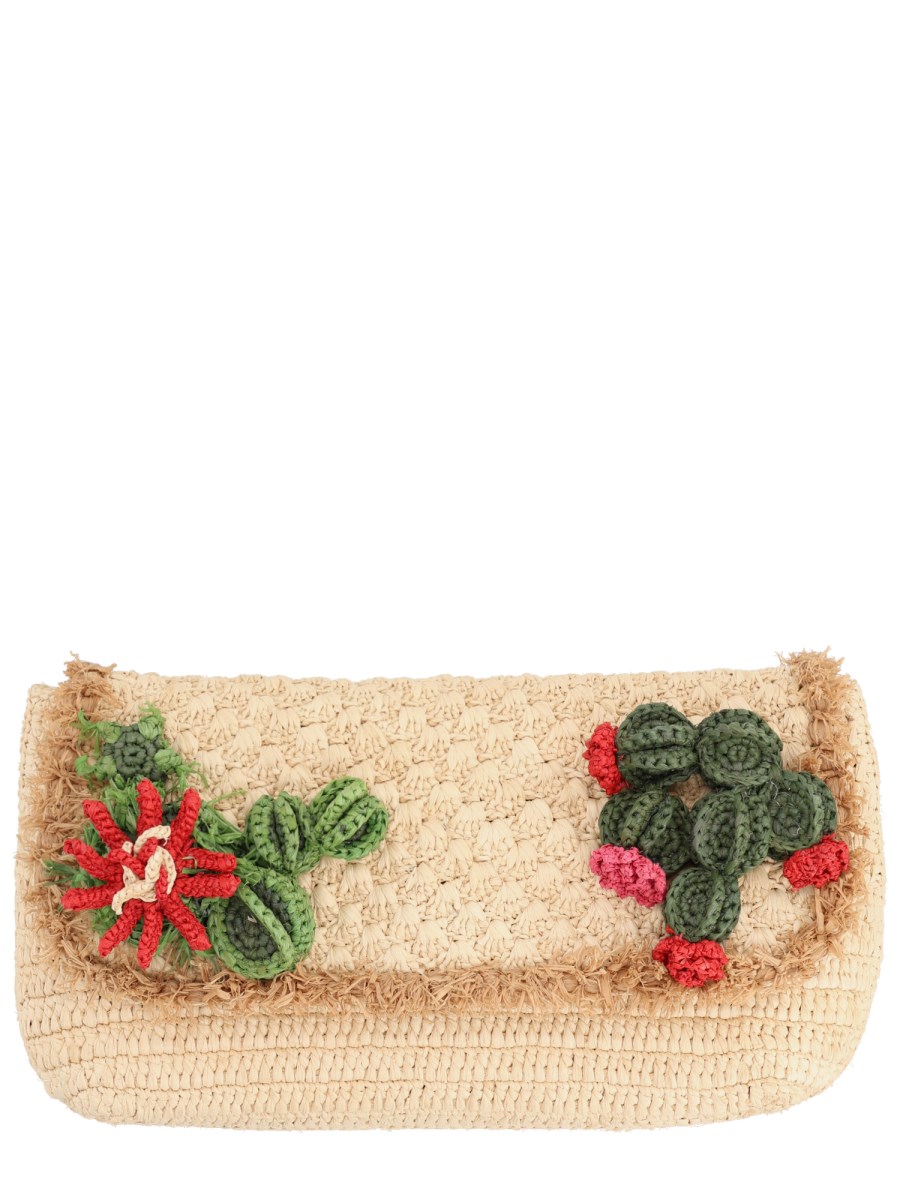 POCHETTE CACTUS IN RAFFIA