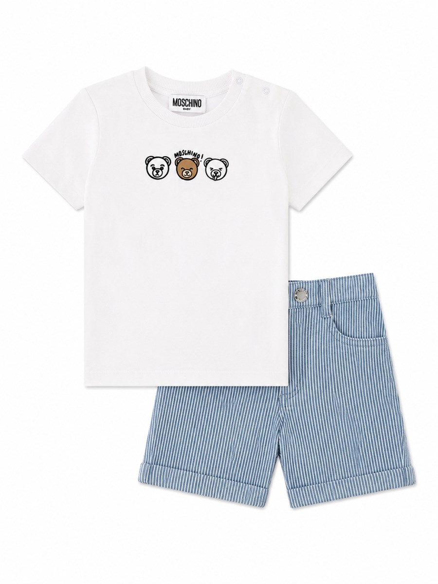 Set t-shirt e shorts a righe elasticizzati