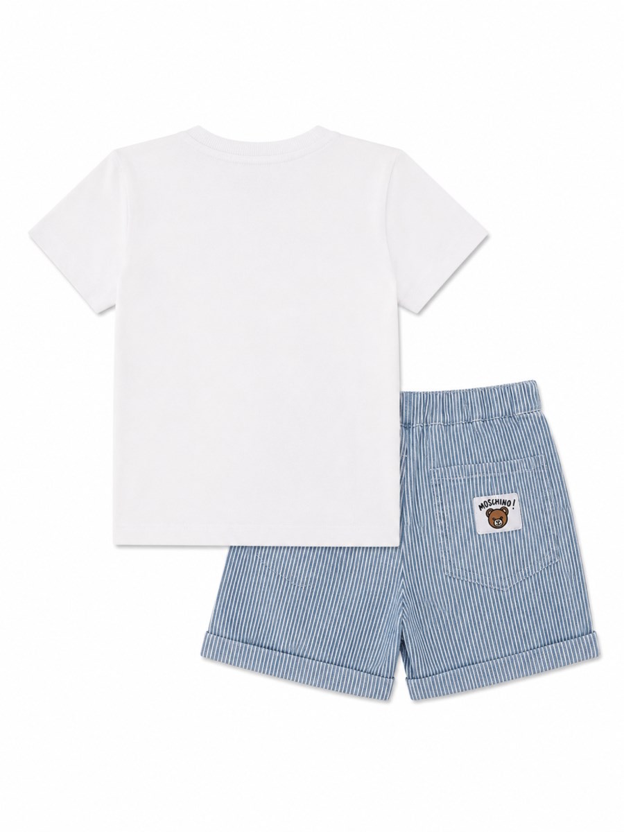 Set t-shirt e shorts a righe elasticizzati