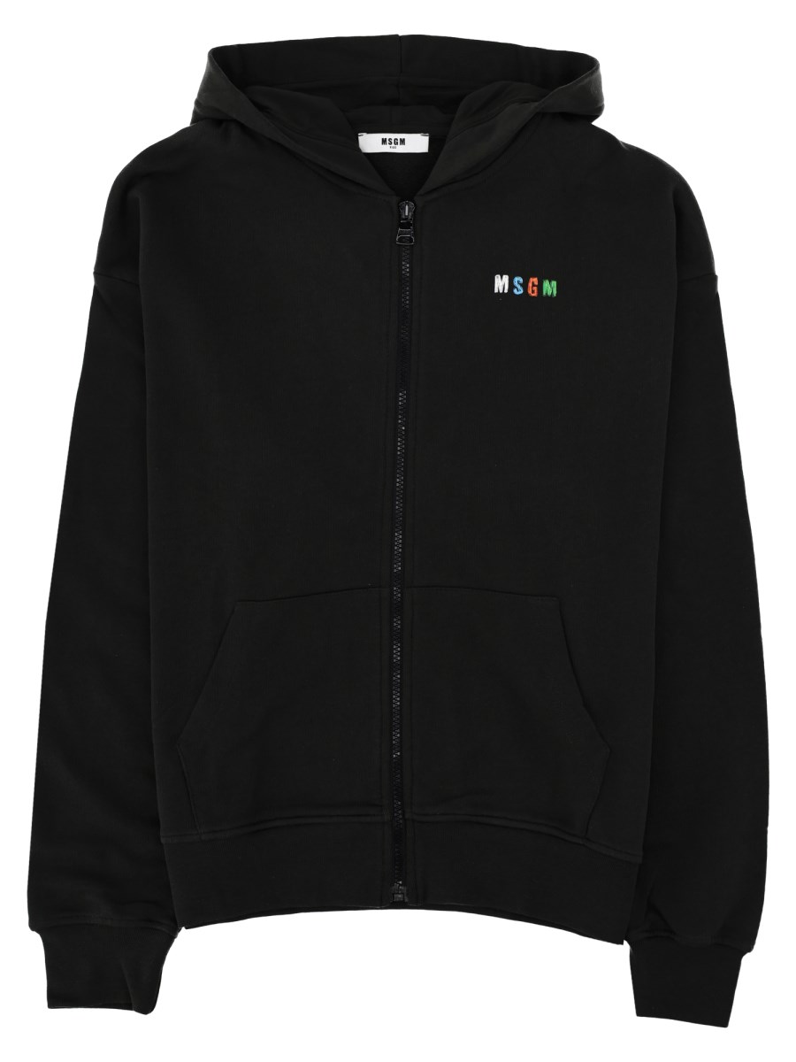 FELPA CON ZIP E CAPPUCCIO