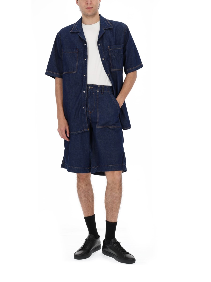 CAMICIA IN DENIM CON LOGO