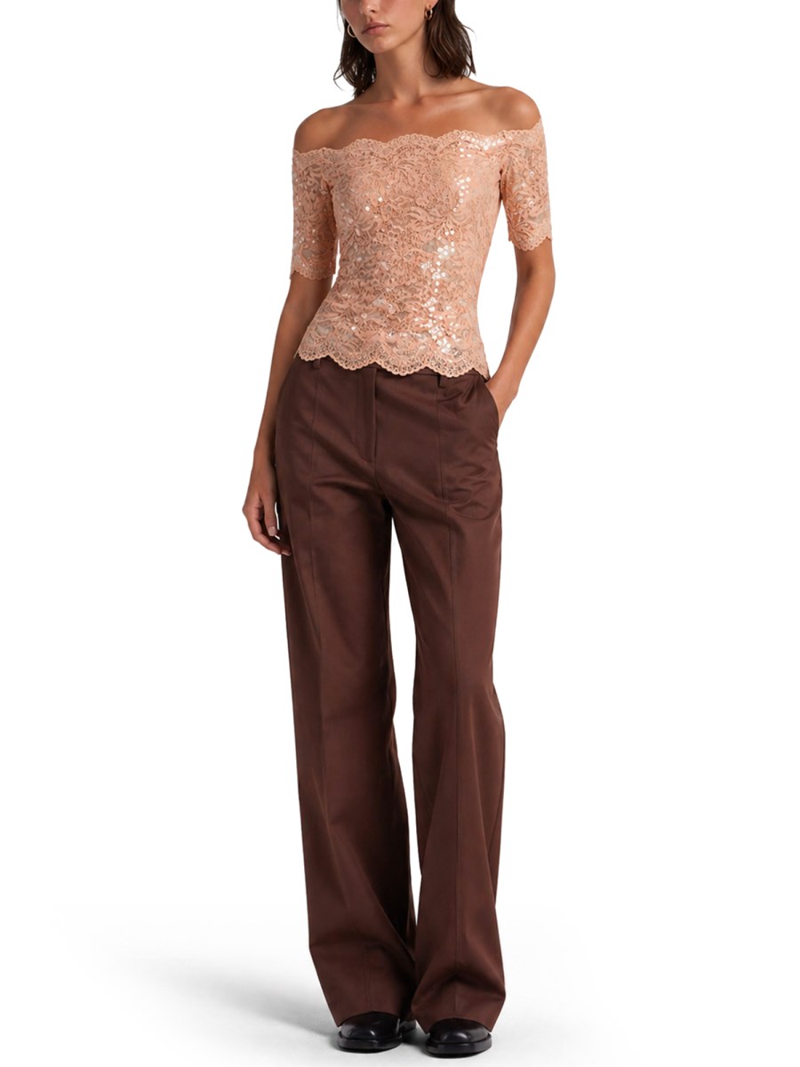 TOP IN PIZZO CON PAILLETTES