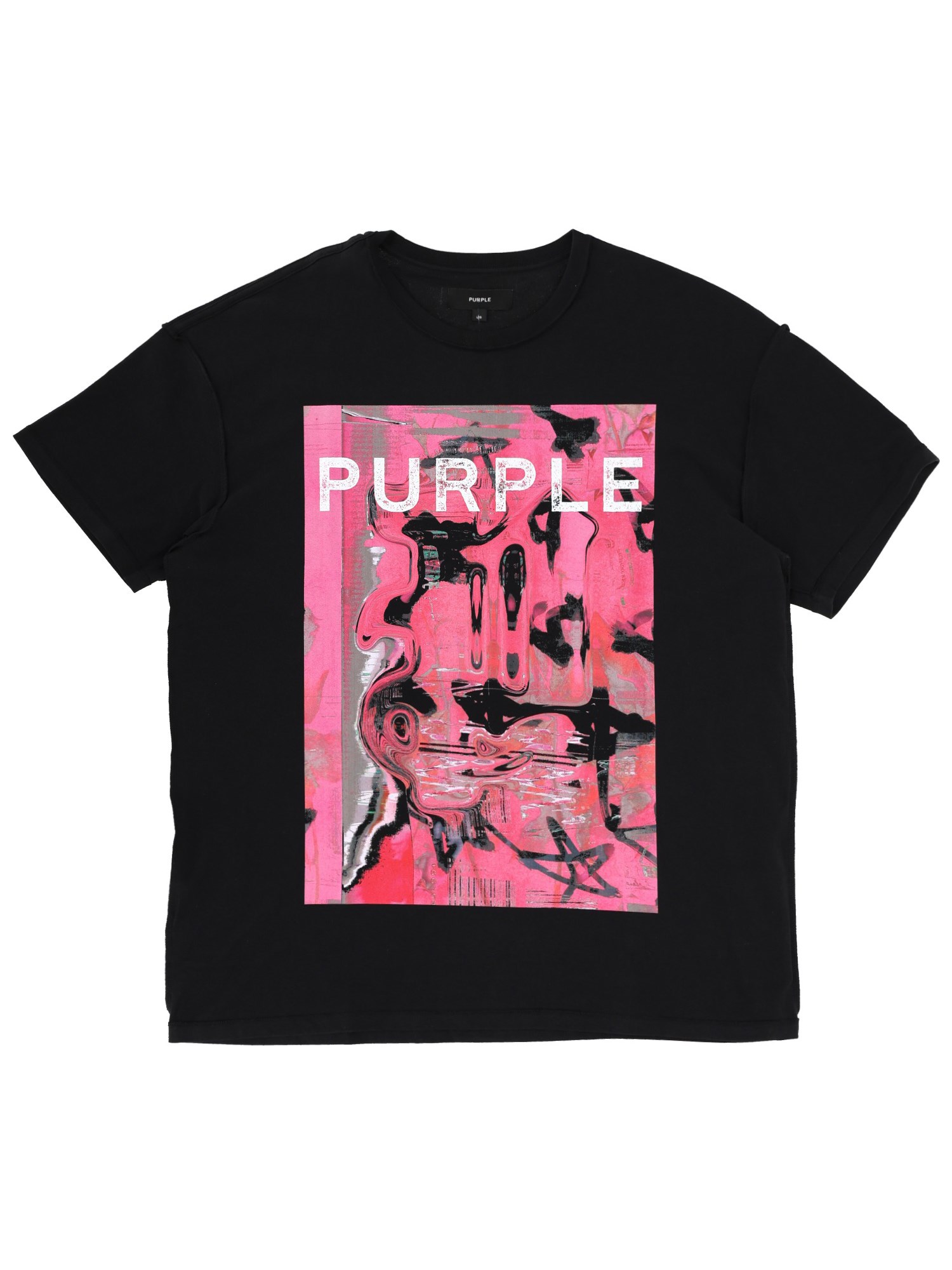 Purple Brand Short Sleeve Textured Inside Out Graphic Tee In Black