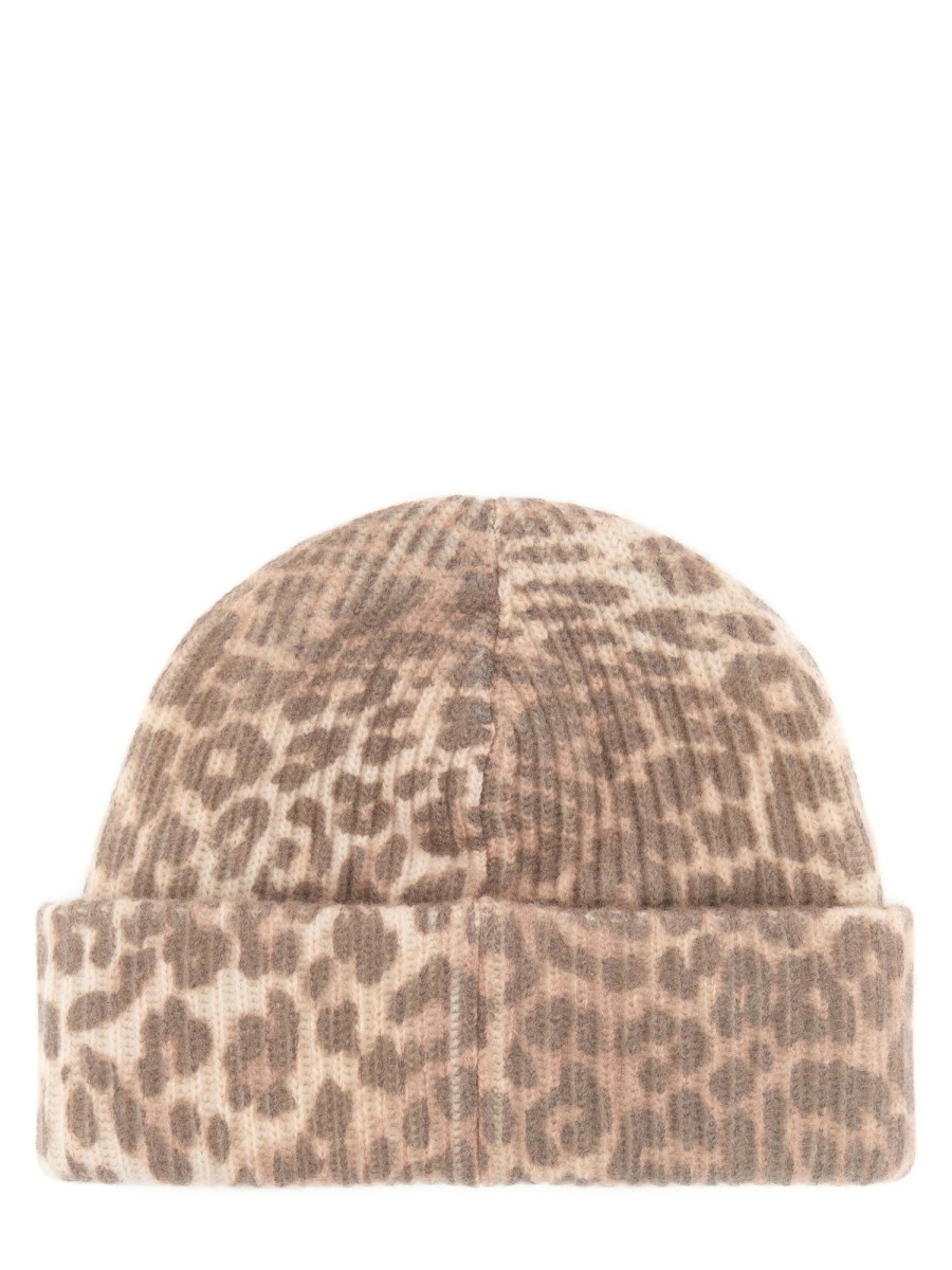 CAPPELLO IN LANA CON MOTIVO LEOPARDATO