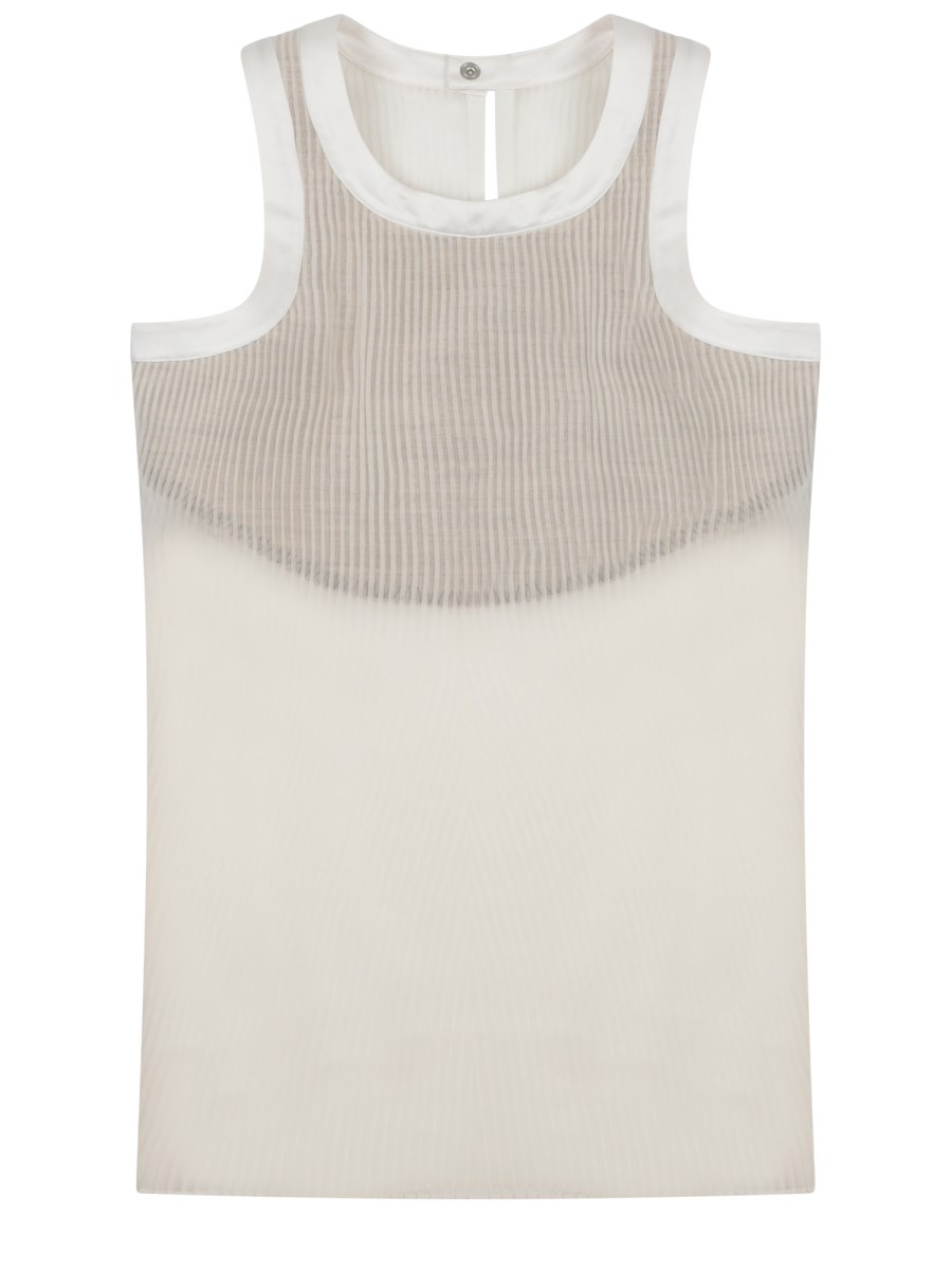 TOP SMANICATO IN CHIFFON