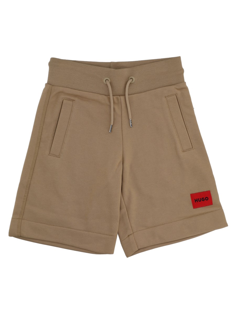 Shorts in pile con patch logo