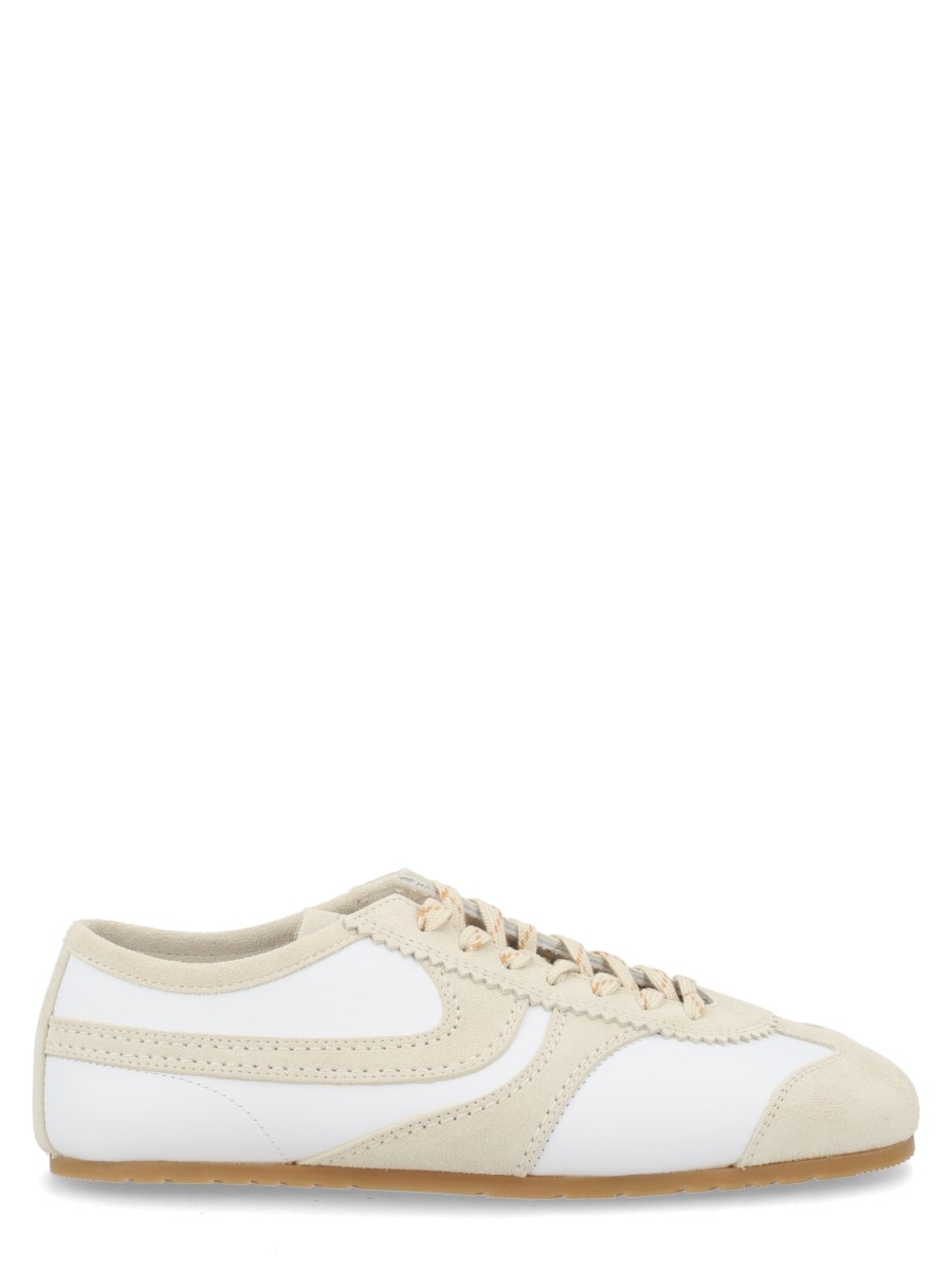 SNEAKER IN PELLE CON DETTAGLI IN SUEDE