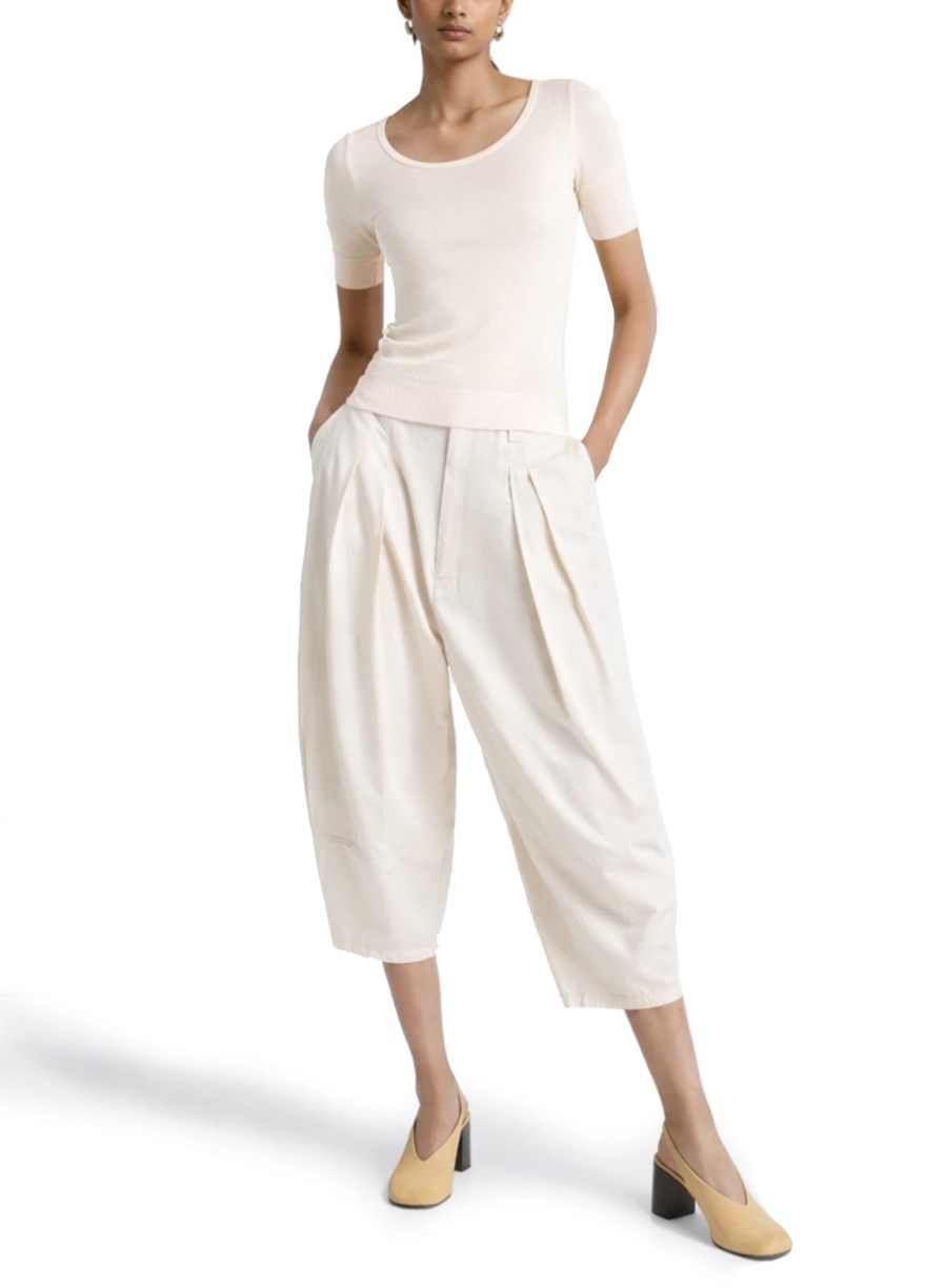 TOP TROMPE L'OEIL IN VISCOSA E SETA