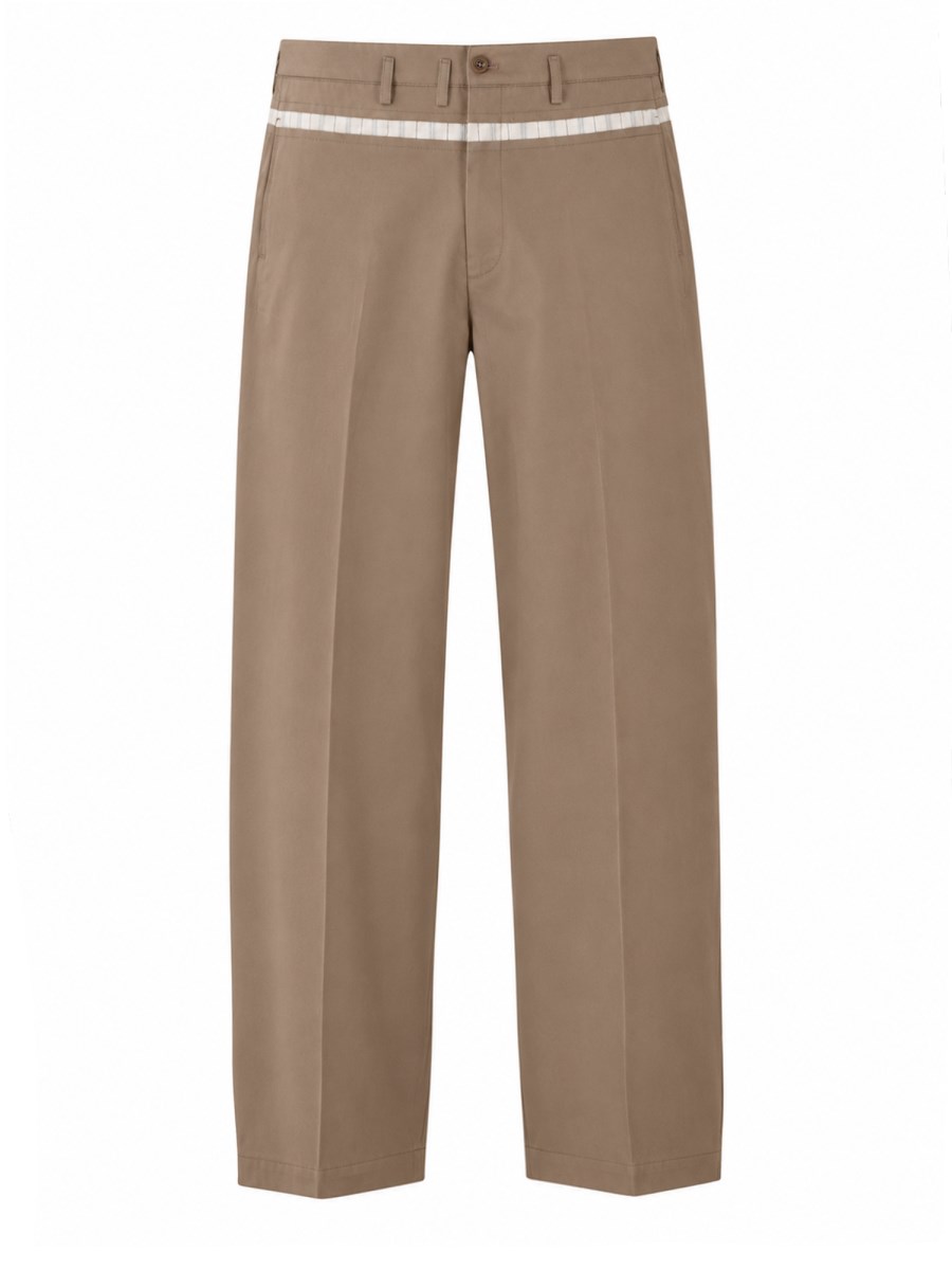 PANTALONE A GAMBA LARGA IN COTONE CERATO
