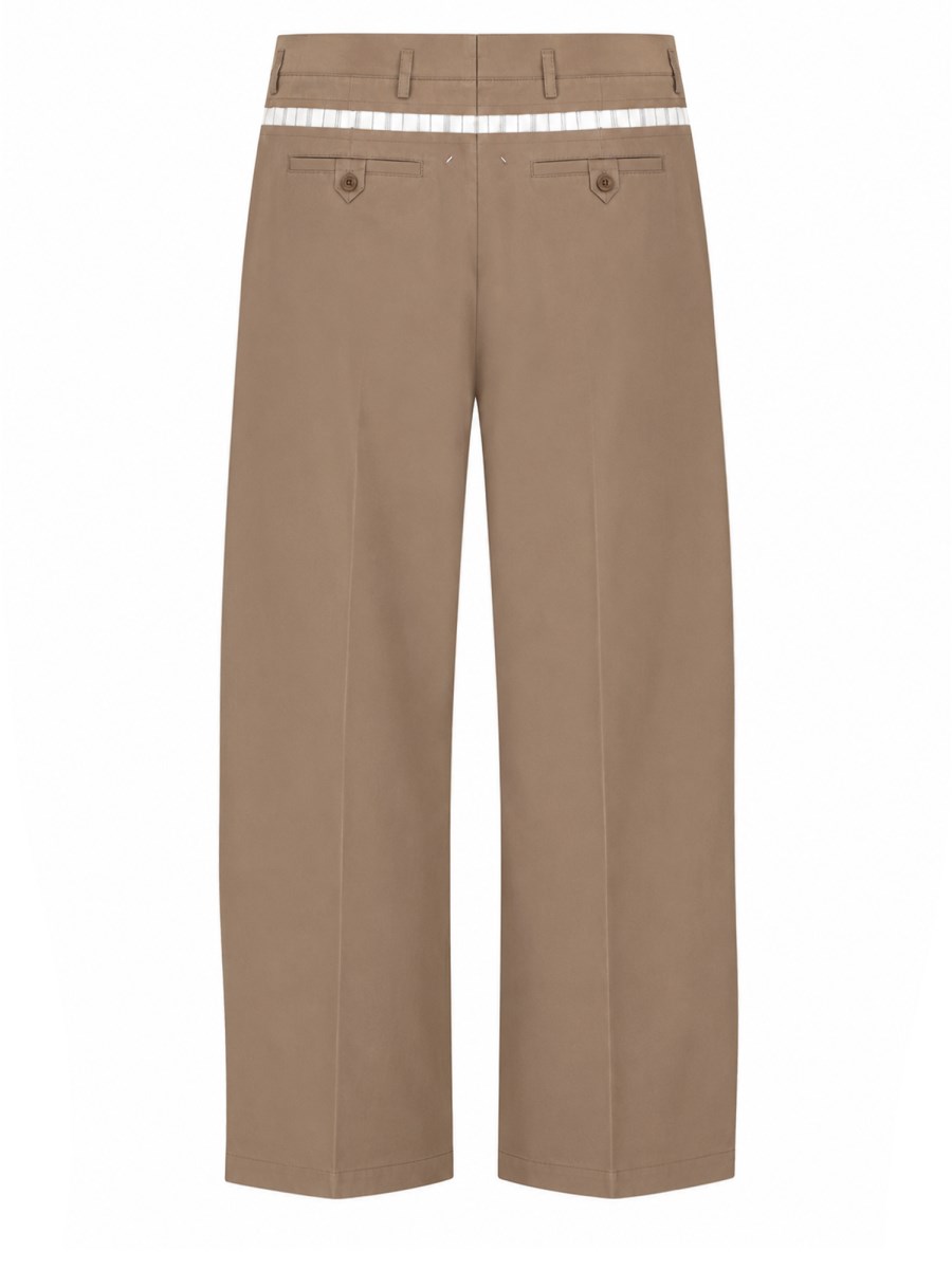 PANTALONE A GAMBA LARGA IN COTONE CERATO