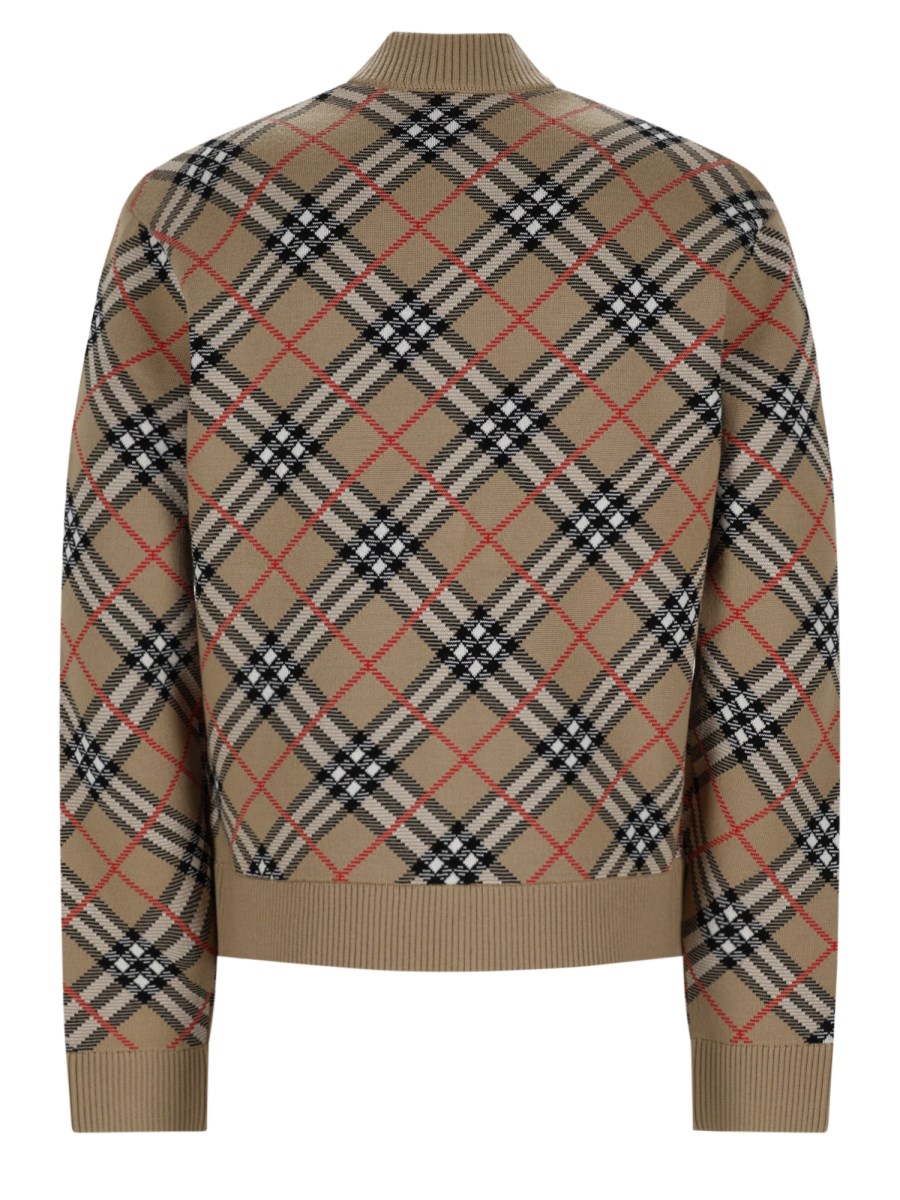 maglia con zip e stampa check