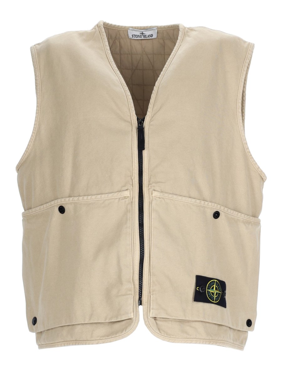 GILET OVERSIZE CON PATCH LOGO