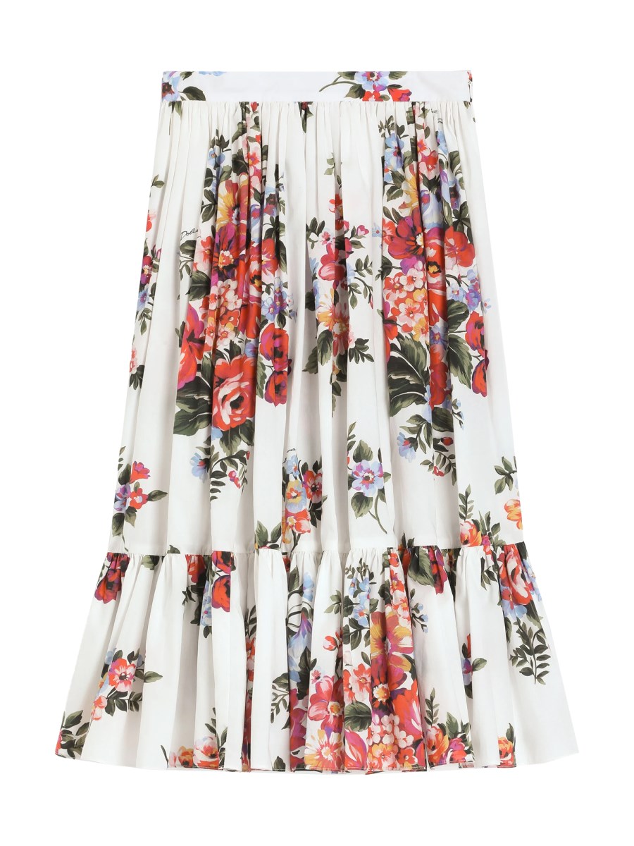 Gonna con stampa a fiori all-over