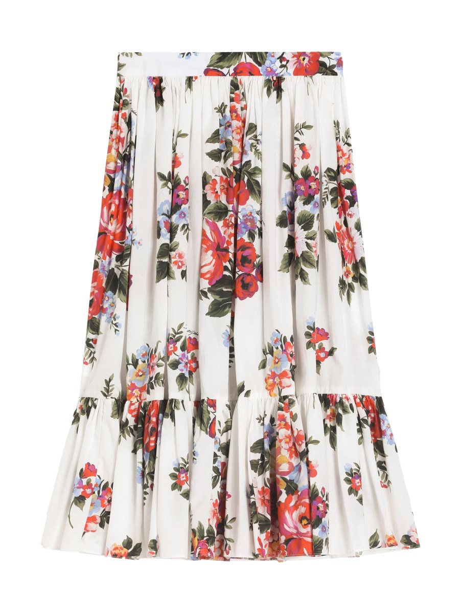 Gonna con stampa a fiori all-over