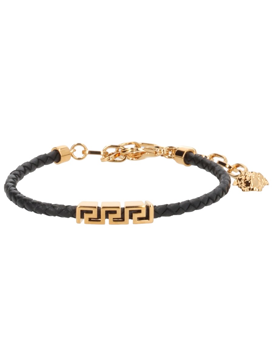 BRACCIALE IN PELLE CON GRECA