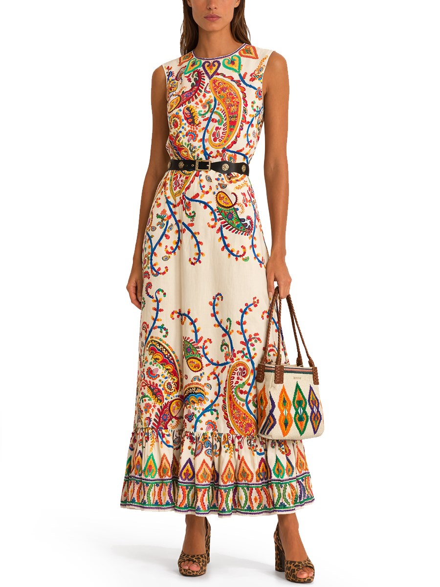 ABITO LUNGO CON STAMPA PAISLEY FLOREALE