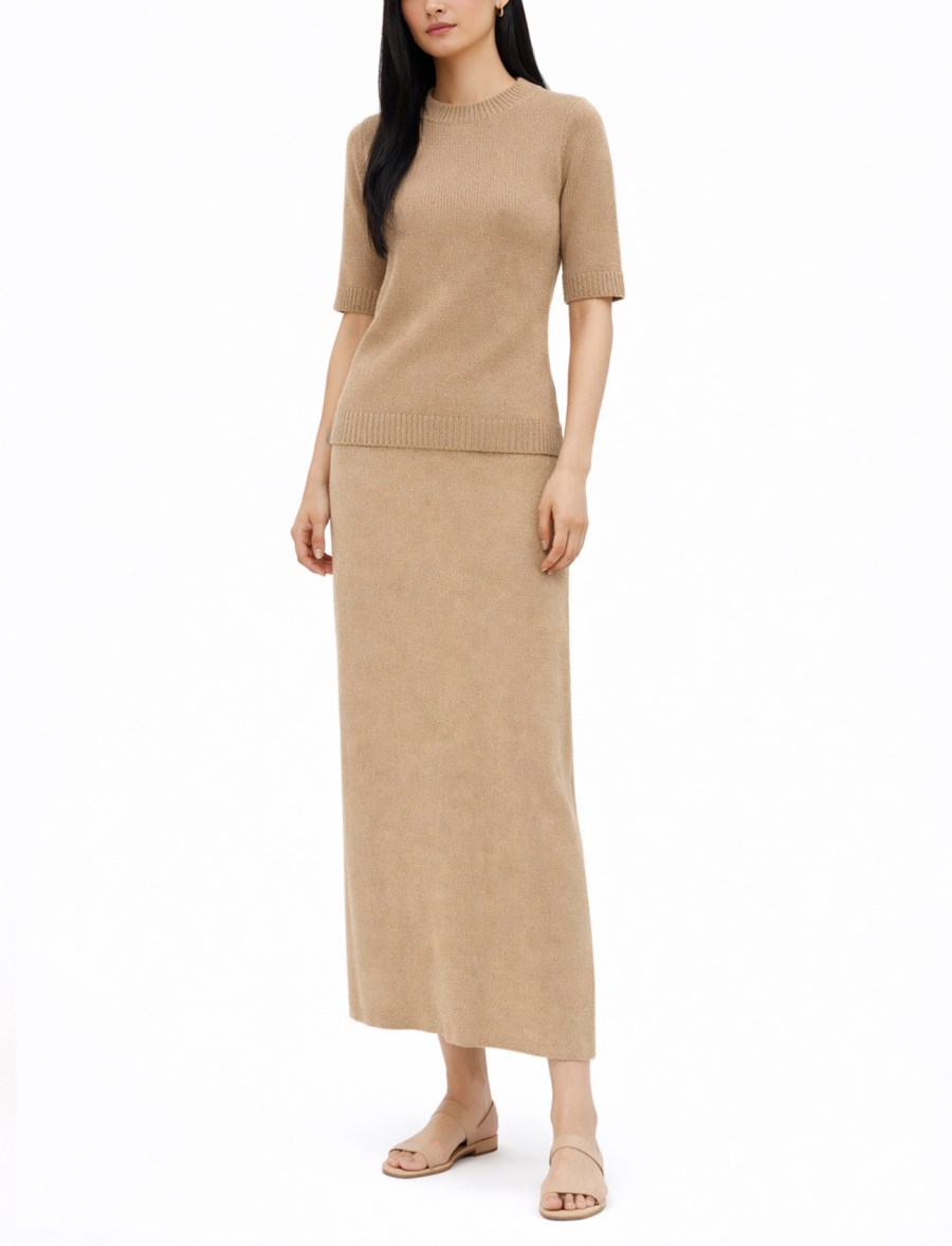 T-SHIRT IN MISTO LINO