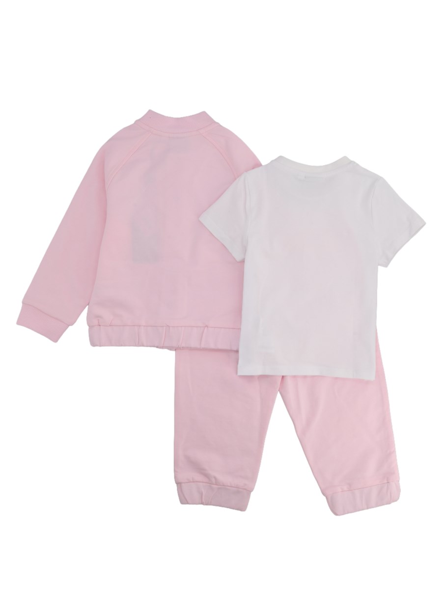 Set tuta sportiva da bambina e t-shirt con monogrammi doppia B
