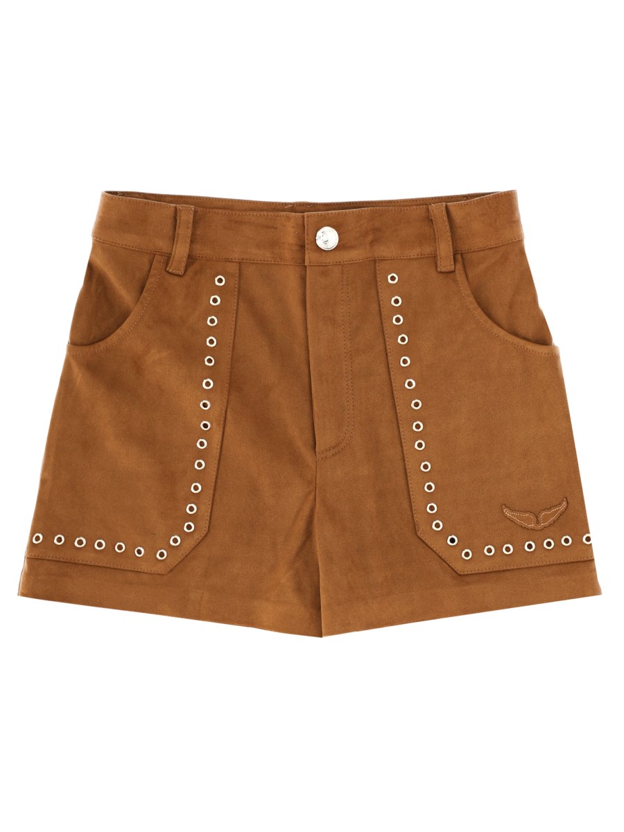 SHORTS IN TESSUTO EFFETTO SUEDE