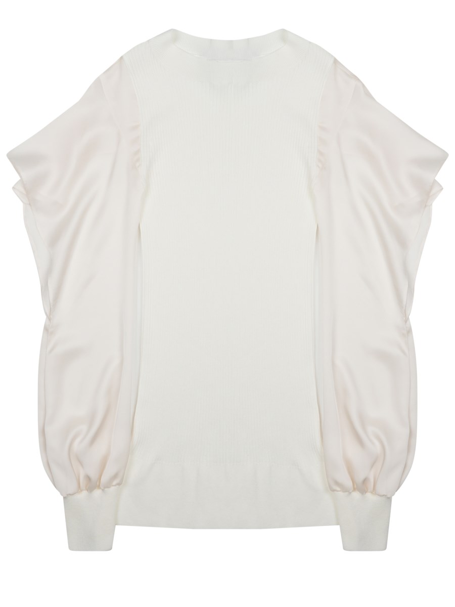 MAGLIA CON MANICHE SEMITRASPARENTI