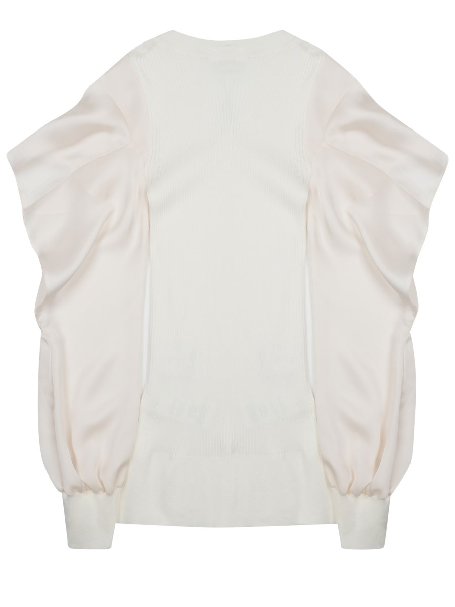 MAGLIA CON MANICHE SEMITRASPARENTI