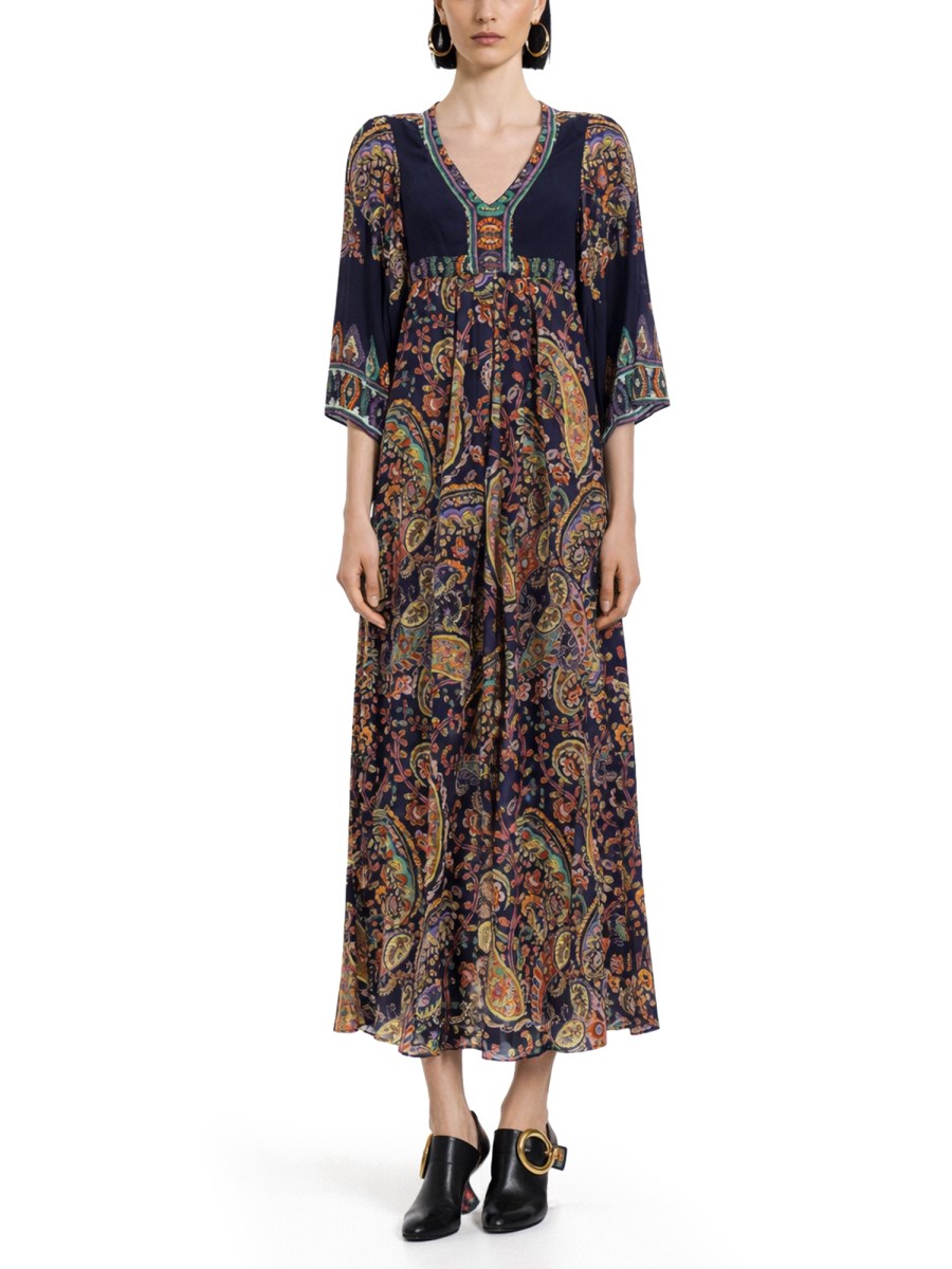 ABITO LUNGO CON STAMPA PAISLEY