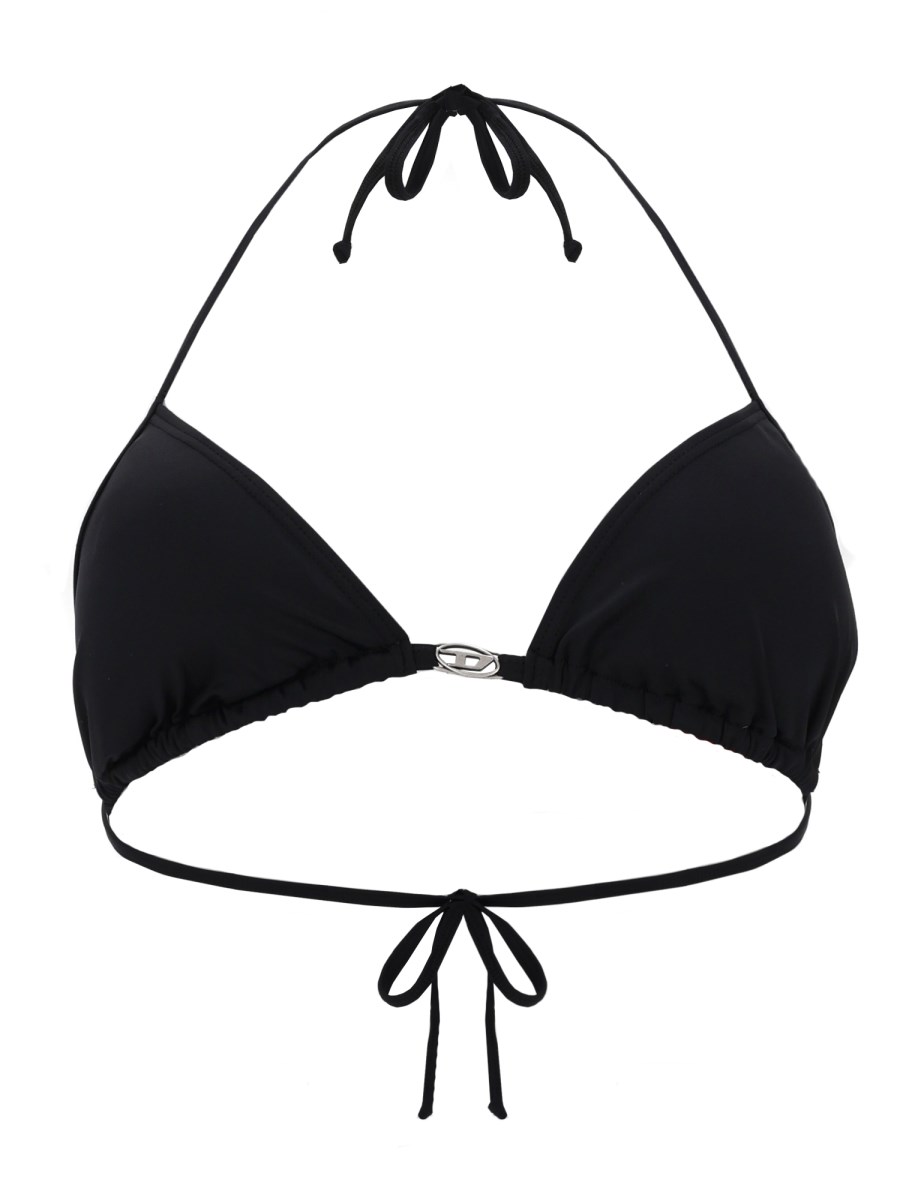 TOP BIKINI IN NYLON CON CHIUSURA A LACCETTI