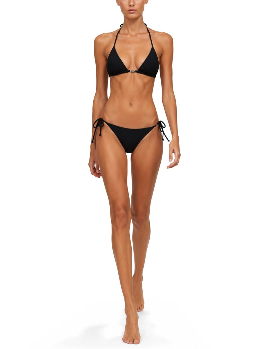 TOP BIKINI IN NYLON CON CHIUSURA A LACCETTI