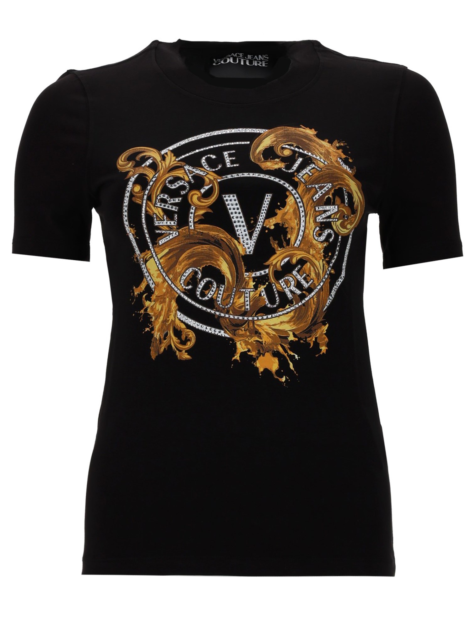 versace jeans couture t-shirt con stampa logo