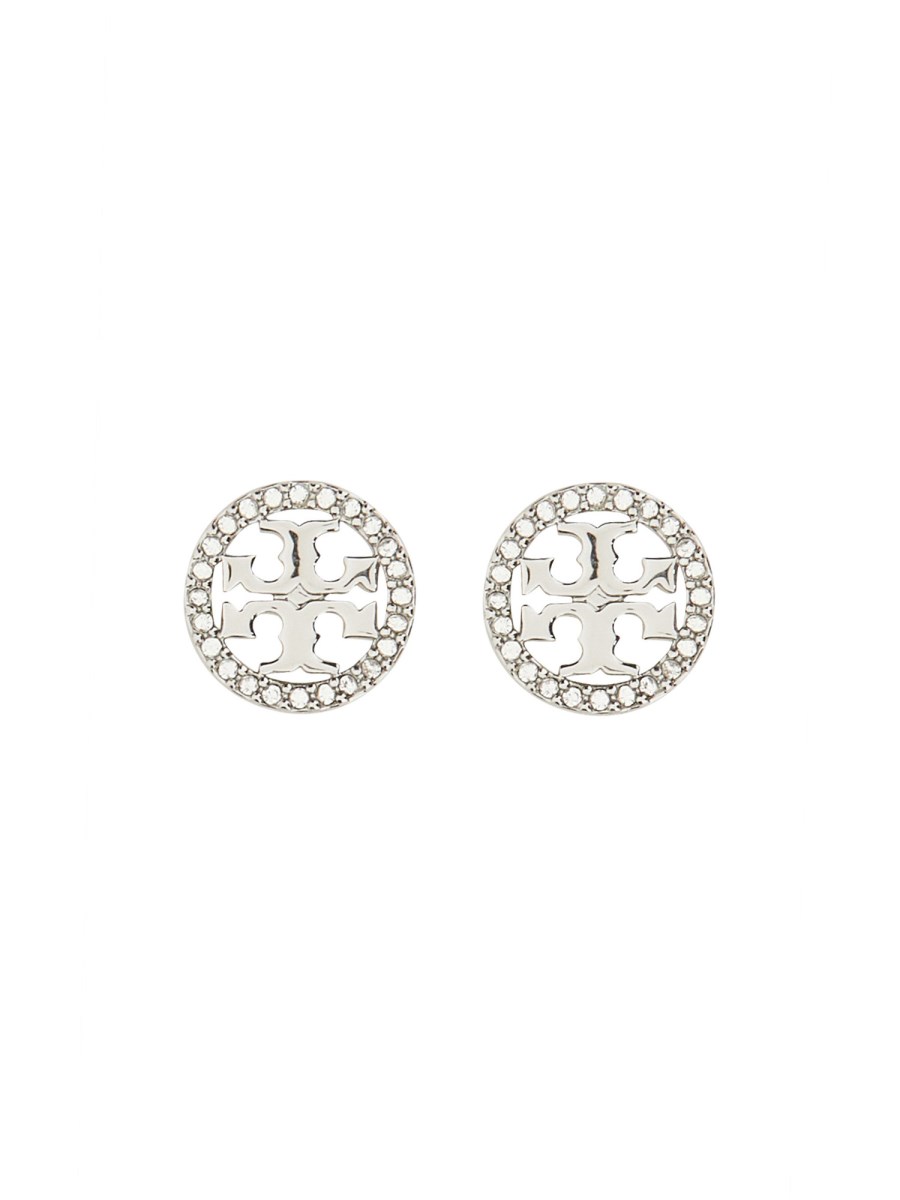 ORECCHINI CIRCLE-STUD CRYSTAL LOGO