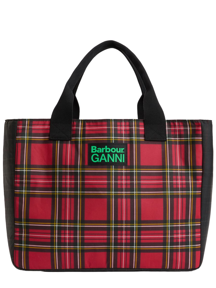 BORSA TOTE IN COTONE CERATO BARBOUR X GANNI