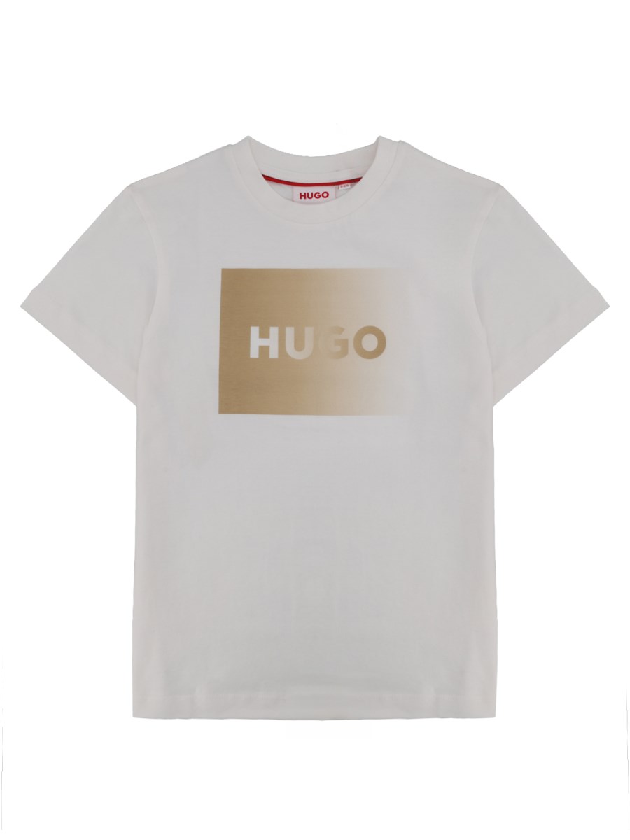 T-shirt con stampa logo sfumato