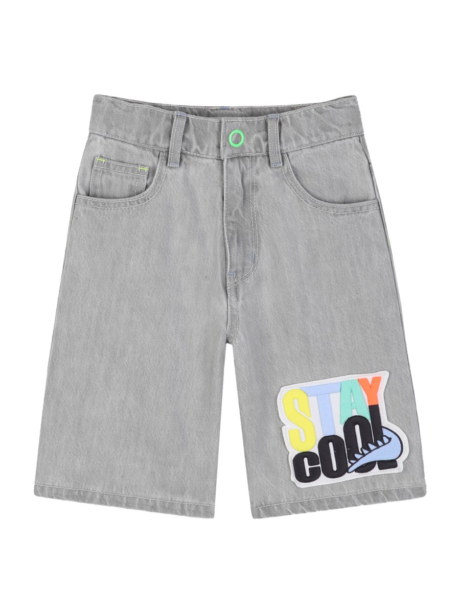 BERMUDA DENIM CON STAMPA STAY COOL