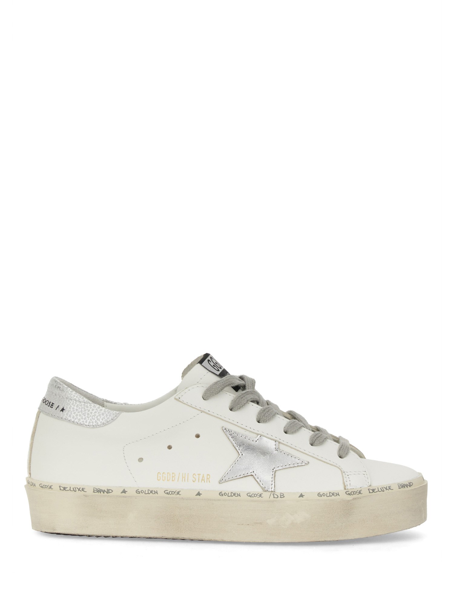 Golden Goose Distressed White Leather Low-top Sneakers In Multi