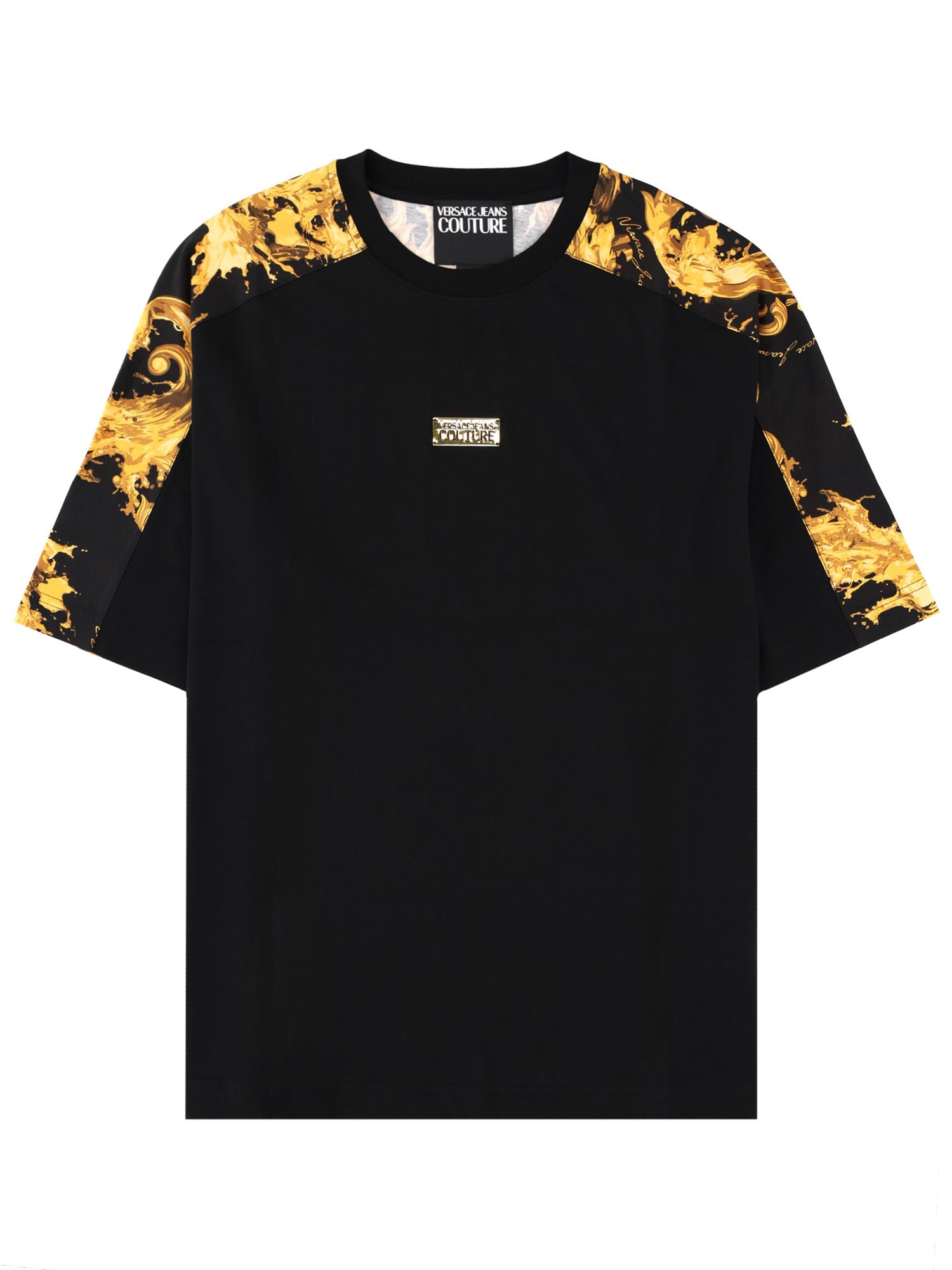 versace jeans couture t-shirt with logo plaque
