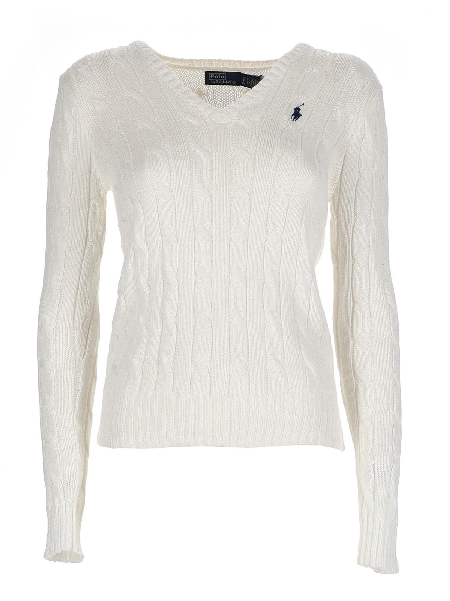 Polo Ralph Lauren Cable Knit With Logo In White